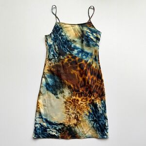 Body Central Animal Print Abstract Slip Dress